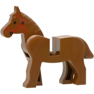Lego kůň, hnědá (4493c01pb03 BROWN)